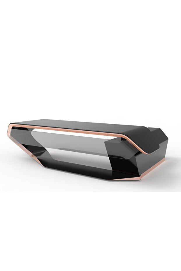 FUTURE 294 CM CİLALI SİYAH MAKAM ÇALIŞMA OFİS MASA TAKIM SOL ETAJERLİ